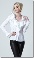ruffle collar white shirt